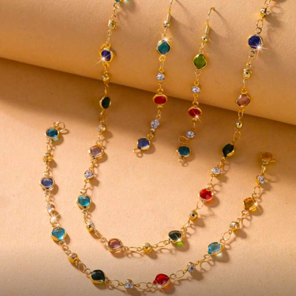 Elegant Multicolor Gemstone Jewelry Set